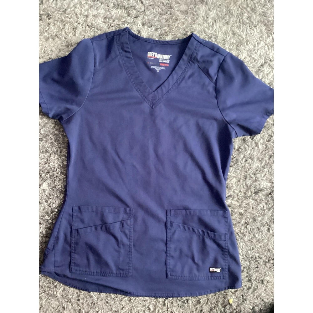 Greys Anatomy‎ By Barco Spandex Stretch Scrub Top Size Small Blue